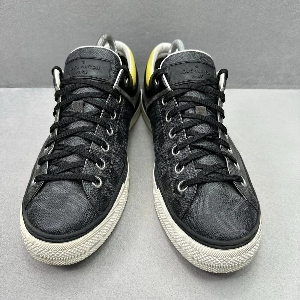 Mens 9.5 (UK 8.5) Louis Vuitton Twister Trainer Gray Damier Suede Canvas Leather